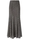 Missoni Metallic Knit A-line Skirt In Black