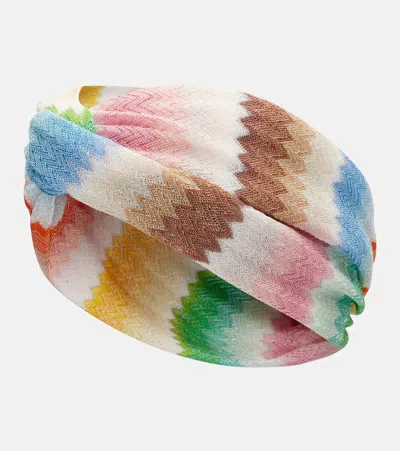 Missoni Zigzag Lamé Headband In Multi