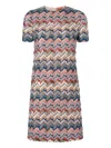 Missoni Zigzag-embroidered Wool-blend Dress In Pink