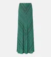 Missoni Sequined Striped Metallic Crochet-knit Maxi Skirt In Green