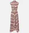 Missoni Long Dress In Cotton And Zigzag Viscose In Pink
