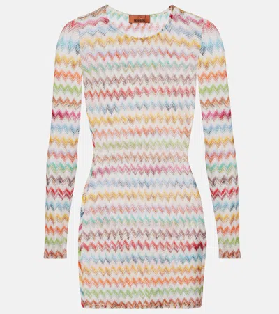 Missoni Zigzag Lamé Minidress In Multi