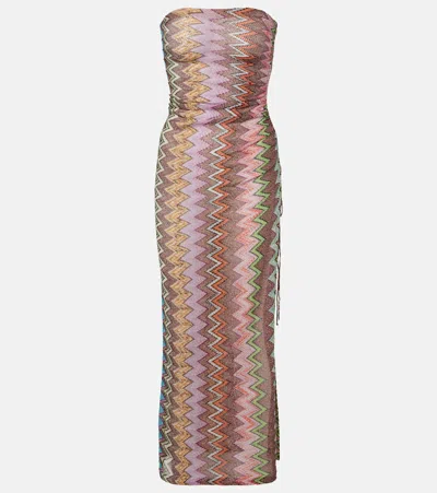 Missoni Zigzag Lamé Minidress In Multi