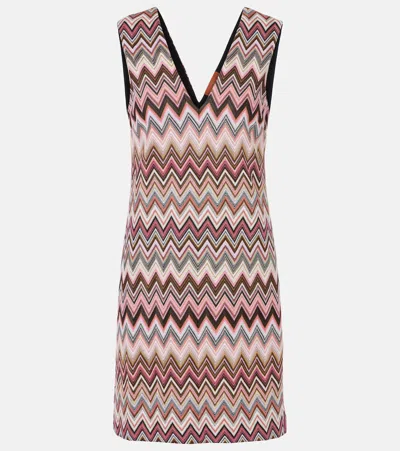 Missoni Zigzag Lamé Minidress In Multicoloured