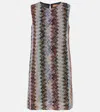 Missoni Chevron Metallic Mini Shift Dress In Multicoloured