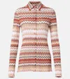 Missoni Shirt With Serrated Zigzag Pattern Lamé In Multicoloured