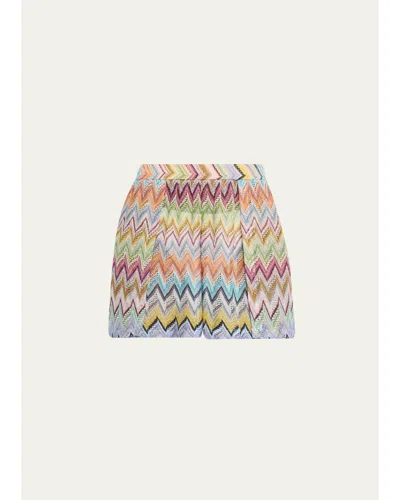 Missoni Zig-zag Lame Shorts Coverup In Multi