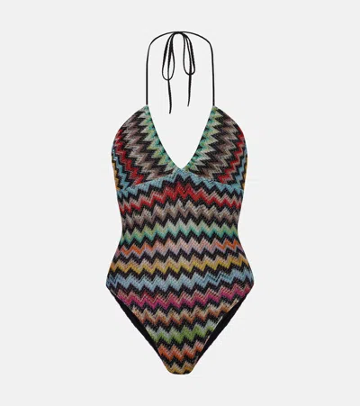 Missoni Zigzag Lamé Swimsuit In Multi