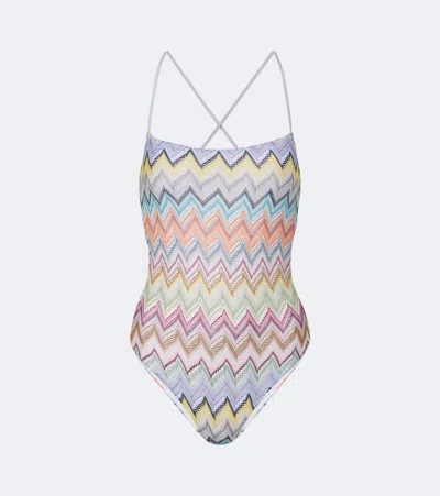 Missoni Zigzag Lamé Swimsuit In Multi