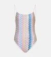 Missoni Shaded Chevron Plunge One-piece Swimsuit In Multicolor