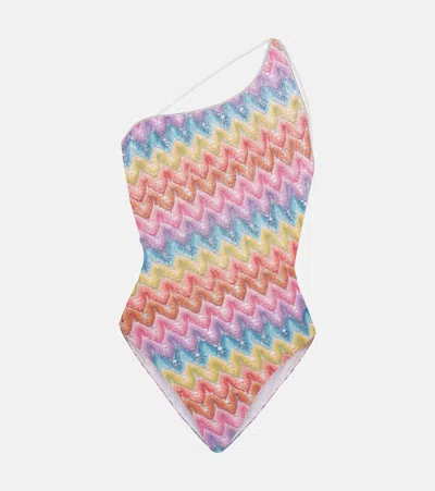 Missoni Zigzag Lamé Swimsuit In Multicoloured