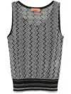 Missoni Zigzag Lamé Tank Top In Black