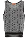 Missoni Zigzag Lamé Tank Top In Black
