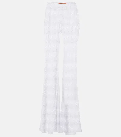 Missoni Zigzag Lamé Wide-leg Pants In White