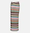 Missoni Mare Striped Metallic Crochet-knit Maxi Wrap Skirt In Multi