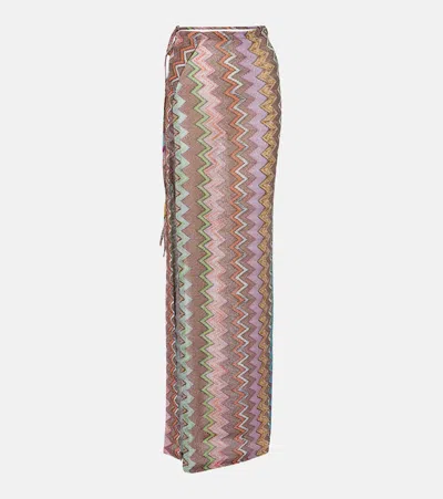 Missoni Zigzag Lamé Wrap Skirt In Multi