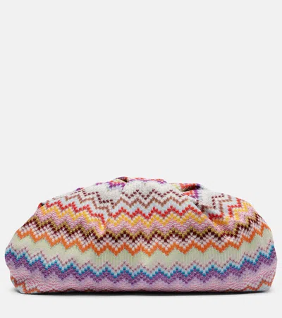 Missoni Zigzag Large Jacquard Clutch In Multi