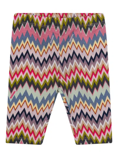 Missoni Babies' Zigzag Leggings In Blue