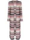Missoni Zigzag Long Cardigan In Pink