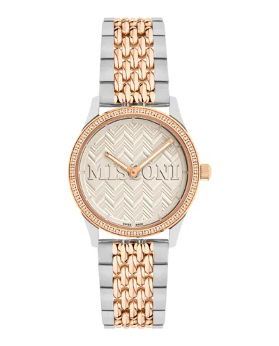 Missoni Women's Zigzag Lover Ip Two Tone Gold Stainless Steel Bracelet Watch