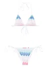 Missoni Zigzag Fine-knit Triangle Bikini In 白色