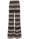 Missoni Zigzag Lurex Flared Trousers In Blue