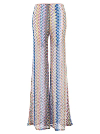 Missoni Zigzag Lurex Knitted Flared Pants In Multi