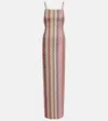 Missoni Zigzag Lurex Maxi Dress In Brown