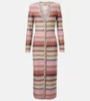Missoni Womens Multicolor Chevron Metallic-knit Long Cardigan In Multi
