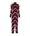 Missoni High Collar Long Sleeve Dress In Red