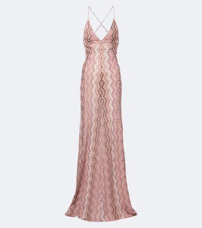 Missoni Zigzag Maxi Dress In Gray