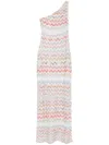 Missoni Zig-zag Intarsia Fine Knit Midi Dress In White