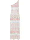 Missoni Zig-zag Intarsia Fine Knit Midi Dress In White
