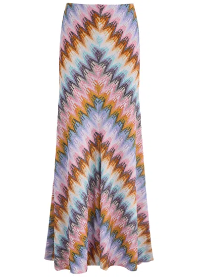 Missoni Zigzag Metallic Fine-knit Maxi Skirt In Multicoloured