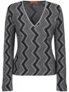 Missoni Embroidered Viscose Blend Sweater In Black