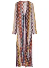 Missoni Mare Striped Metallic Crochet-knit Coverup In Multi