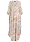 Missoni White Dress With V Neck And All-over Zig-zag Motif