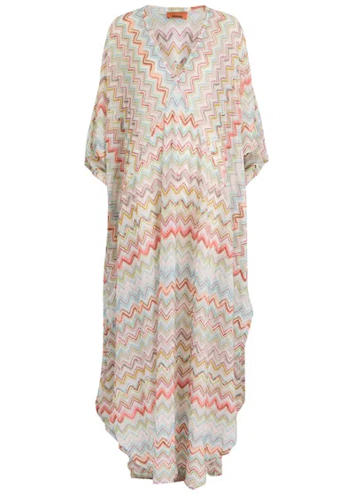 MISSONI MISSONI ZIGZAG METALLIC-KNIT KAFTAN