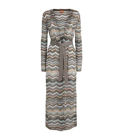 Missoni Zigzag Metallic Longline Cardigan In Multi
