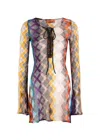 Missoni Zigzag Metallic Open-knit Mini Dress In Multi
