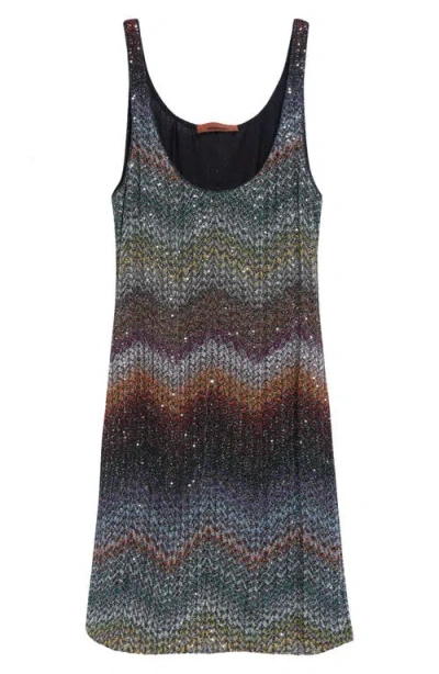 Missoni Zigzag Metallic Sequin Caperdoni Knit Minidress In Multi
