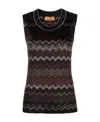 Missoni Zigzag Metallic-threading Vest In Black