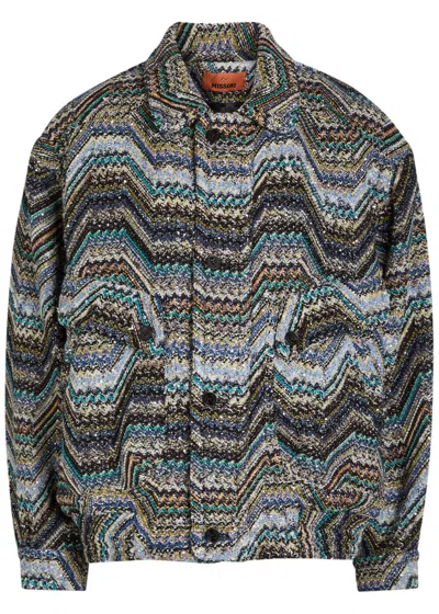 Missoni Zigzag Metallic-knit Jacket In Multi