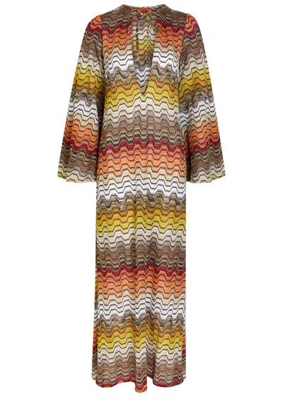 Missoni Zigzag Metallic-knit Maxi Cover-up Dress In Multi