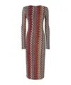 Missoni Wool Blend Knit Midi Dress In Gray