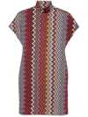 Missoni Crochet-knit Turtleneck Mini Dress In Black