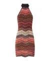 Missoni Zig Zag Metallic Minidress In Brown