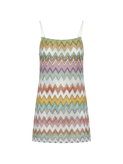Missoni Zig-zag Mini Dress In White