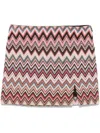 Missoni Pink Mini Skirt With Zig Zag Motif In Cotton And Viscose Blend Woman In Pink