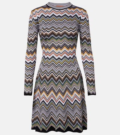 Missoni Zigzag Minidress In Animal Print